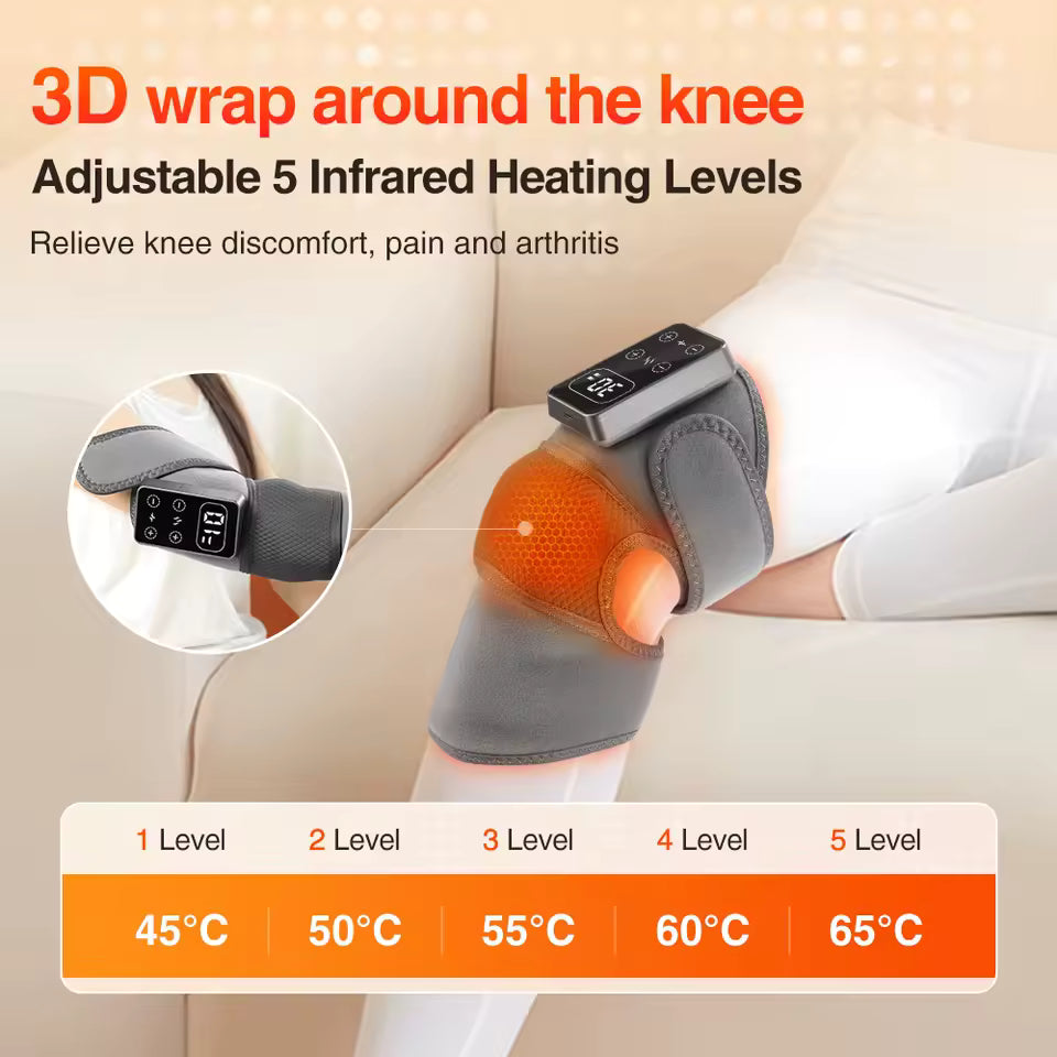 Knee heating wrap with adjustable heating levels