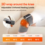 Knee heating wrap with adjustable heating levels