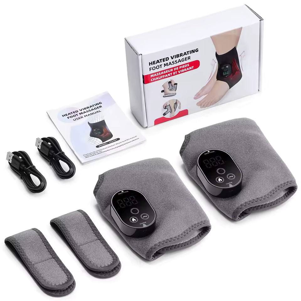 Heated vibrating foot massager with accessories 