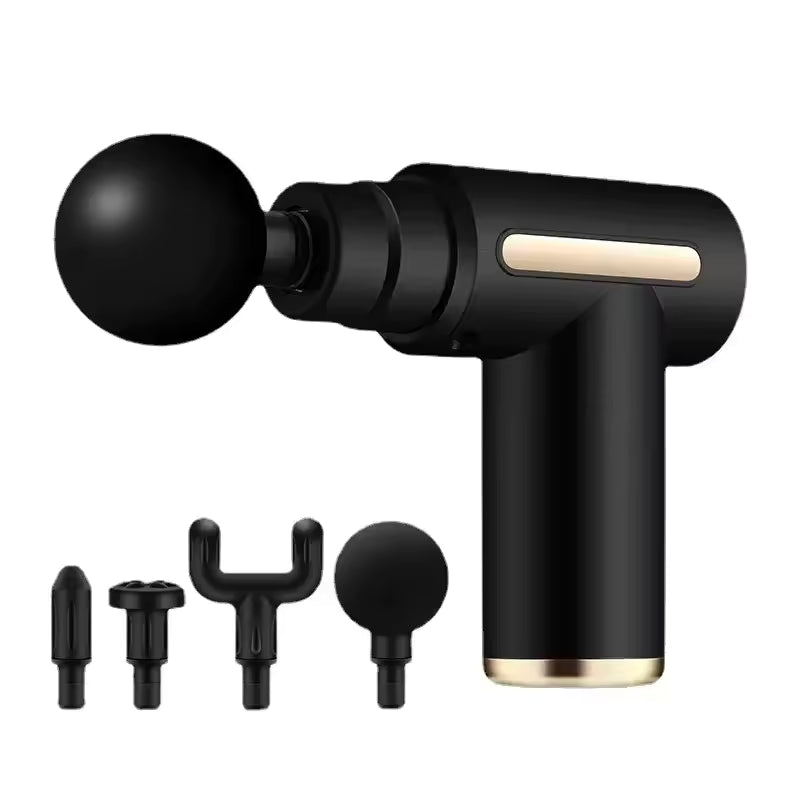 Black massage gun with attachments 