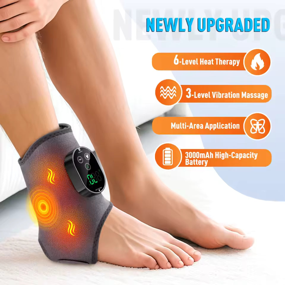 Ankle massager with heating element