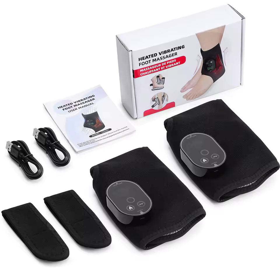 Heated vibrating foot massager with accessories